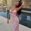 Elegant Pink Spaghetti Strap Mermaid Long Prom Dress Ideas, Evening Party Dresses, OLP1507