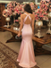 Modern Blush Pink Halter Mermaid Prom Dress ,Evening Party Dress,OLP1779