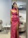 Sexy Pink Sweetheart Mermaid Side Slit Long Prom Dress Ideas, Evening Party Dresses , OLP1220