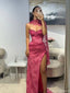 Sexy Pink Sweetheart Mermaid Side Slit Long Prom Dress Ideas, Evening Party Dresses , OLP1220