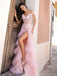 Charming Pink Sweetheart Side Slit Mermaid Long Prom Dress Ideas, Evening Party Dresses, OLP1600