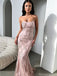 Elegant Applique Pink Sweetheart Mermaid Long Prom Dress Ideas, Evening Party Dresses, OLP1489