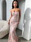 Elegant Applique Pink Sweetheart Mermaid Long Prom Dress Ideas, Evening Party Dresses, OLP1489