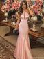 Modern Blush Pink Halter Mermaid Prom Dress ,Evening Party Dress,OLP1779