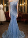 Unique Blue Sweetheart Mermaid Long Prom Dress Ideas, Evening Party Dresses, OLP1538