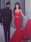Sexy Red Sweetheart Mermaid Long Prom Dress Ideas, Evening Party Dresses, OLP1446