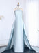 Unique Blue V-Neck Mermaid Long Prom Dress Ideas, Evening Party Dresses, OLP1423