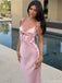 Elegant Pink Spaghetti Strap Mermaid Long Prom Dress Ideas, Evening Party Dresses, OLP1507