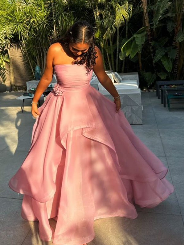 Cute Sweetheart Sleeveless A-line Satin Long Evening Prom Dresses Online, OLP682