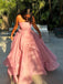 Cute Sweetheart Sleeveless A-line Satin Long Evening Prom Dresses Online, OLP682