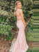 Sexy Sweetheart Lace Mermaid Pink Long Prom Dress With Trailing Online, OL298