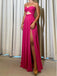 Formal Sweetheart Sleeveless A-line Satin Evening Prom Dresses Online, OLP800