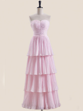 Soft Sweetheart Sleeveless A-line Chiffon Evening Prom Dresses Online, OLP1103