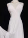 Simple Spaghetti Strap Sleeveless A-line Chiffon White Long Prom Dresses For Party Online, OL390