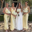 Soft Spaghetti Strap V-neck Sleeveless Mermaid Satin Bridesmaid Dresses Online, BG862