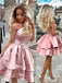 Simple One-shoulder Sleeveless Short A-line Satin Homecoming Dresses For Party Online, HD0946