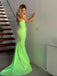 Soft Sweetheart Sleeveless Mermaid Satin Evening Prom Dresses Online, OLP810