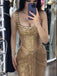 Sexy Square Sleeveless Mermaid Sequin Long Prom Dresses Online, OLP618