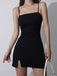 Sexy Spaghetti Strap Sleeveless Mermaid Jersey Short Black Homecoming Dresses For Party Online, HD01006