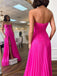 Sexy Sweetheart A-line Satin Long Prom Dress With Front Slit Online, OL286