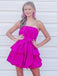 Simple Sweetheart Short Sleeveless Satin A-line Homecoming Dresses For Party Online, HD0958