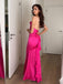 Soft Spaghetti Strap Sleeveless Mermaid Satin Evening Prom Dresses Online, OLP820