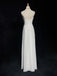 Simple Spaghetti Strap Sleeveless A-line Chiffon White Long Prom Dresses For Party Online, OL390