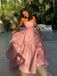 Cute Sweetheart Sleeveless A-line Satin Long Evening Prom Dresses Online, OLP682