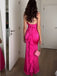 Soft Spaghetti Strap Sleeveless Mermaid Satin Evening Prom Dresses Online, OLP820