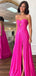 Sexy Sweetheart A-line Satin Long Prom Dress With Front Slit Online, OL286