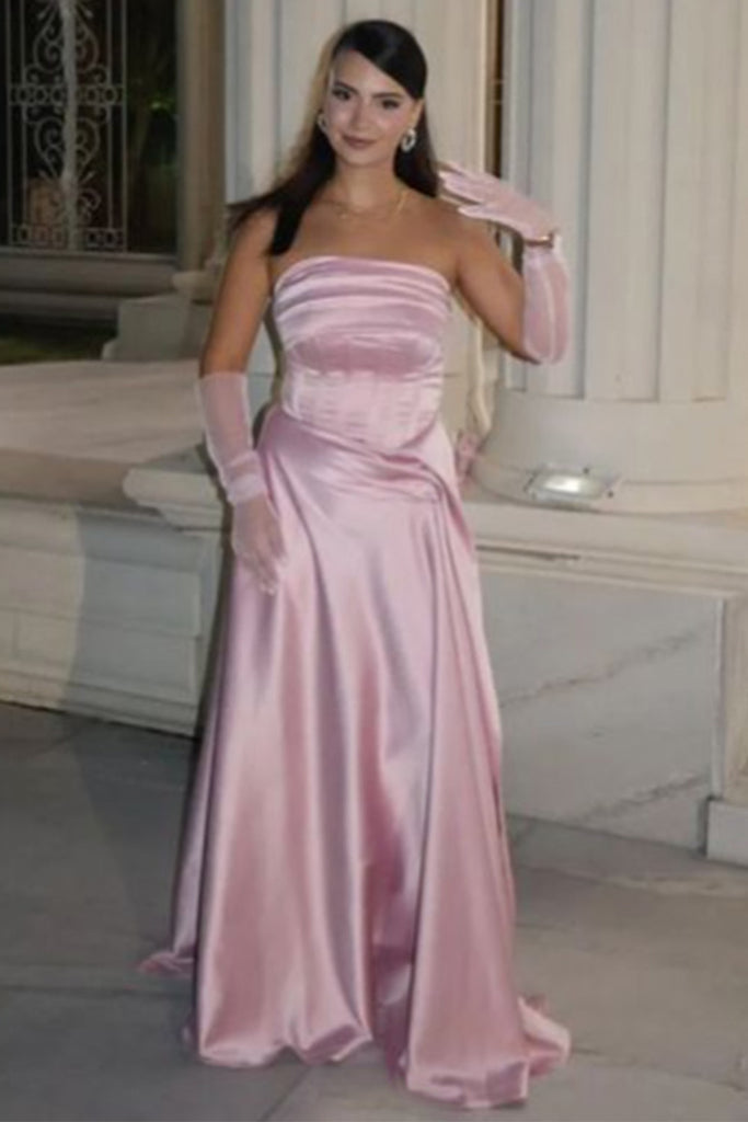 Cute Sweetheart Sleeveless Mermaid Satin Long Evening Prom Dresses Online, OLP714