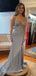 Sexy Spaghetti Strap V-neck Sleeveless Mermaid Long Prom Dresses Online, OL526