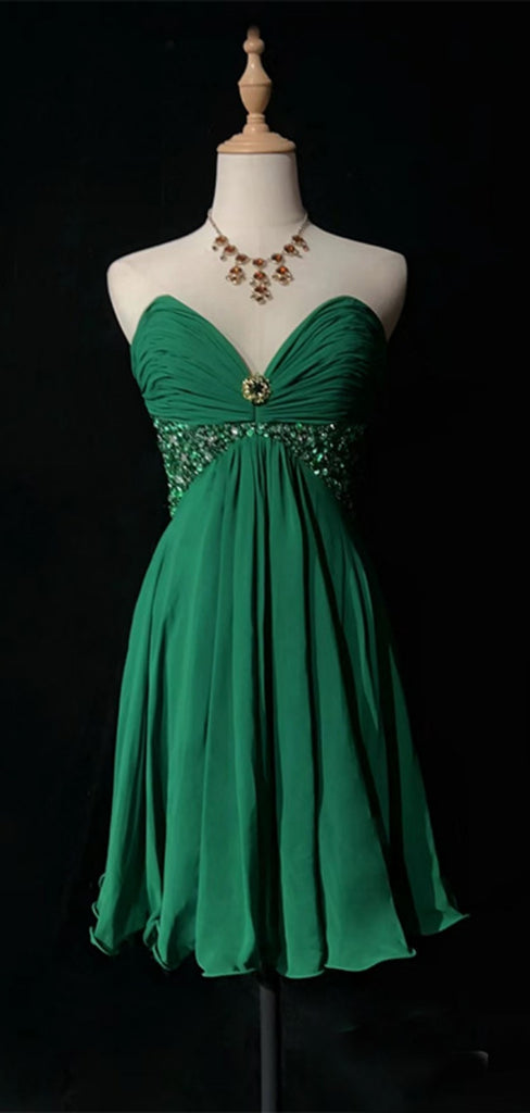 Sexy Sweetheart Sleeveless Knee-length A-line Chiffon Homecoming Dresses For Party Online, HD0914