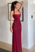 Sexy Spaghetti Strap Sleeveless Mermaid Satin Evening Prom Dresses Online, OLP998