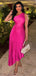 Formal Asymmetric Sleeveless Mermaid Satin Long Evening Prom Dresses Online, OLP785