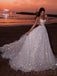 Sparkly Spaghetti Strap Sleeveless A-line Sequin Long Prom Dresses Online, OL572