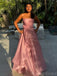 Cute Sweetheart Sleeveless A-line Satin Long Evening Prom Dresses Online, OLP682