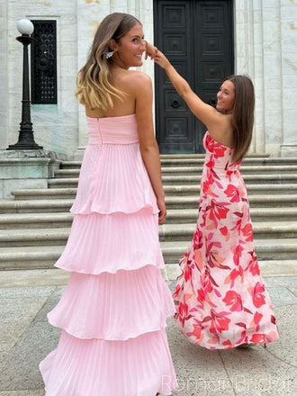 Soft Sweetheart Sleeveless A-line Chiffon Evening Prom Dresses Online, OLP1103