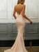 Charming Pink V-Neck Mermaid Side Slit Long Prom Dress Ideas, Evening Party Dresses, OLP1679