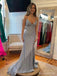 Sexy Spaghetti Strap V-neck Sleeveless Mermaid Long Prom Dresses Online, OL526