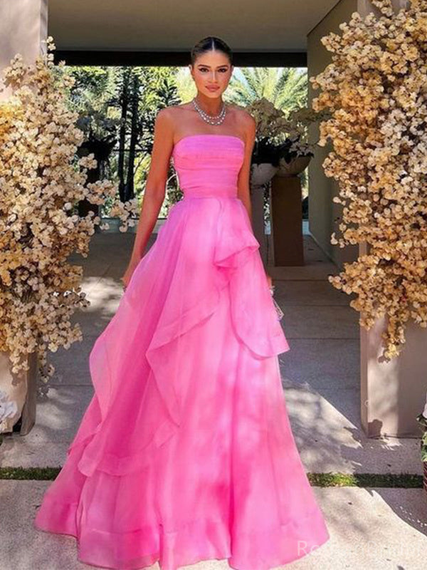 Formal Sweetheart Sleeveless A-line Tulle Long Prom Dresses Online, OL530