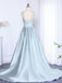 Unique Blue V-Neck Mermaid Long Prom Dress Ideas, Evening Party Dresses, OLP1423