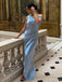 Formal One-shoulder Sleeveless Mermaid Satin Evening Prom Dresses Online, OLP836