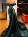 Sexy Off-shoulder Sleeveless Mermaid Satin Evening Prom Dresses Online, OLP859