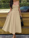 Elegant Spaghetti Strap Sleeveless A-line Satin Homecoming Dresses For Party Online, HD0993