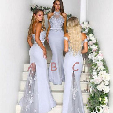 Simple Mismatched Sleeveless Mermaid Long Bridesmaid Dresses Online, BG865