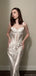 Elegant White Spaghetti Strap Mermaid Long Prom Dress Ideas, Evening Party Dresses, OLP1424