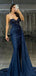 Shiny Blue Sweetheart Mermaid  Long Prom Dress Ideas, Evening Party Dresses , OLP1221