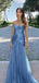 Elegant Blue Sweetheart Sleeveless Mermaid Long Prom Dress Ideas, Evening Party Dresses ,OLP1185