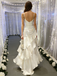 Unique Ivory Tiered Ruffle Prom Dress Spaghetti Straps Luxury Satin,OLP1936